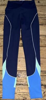 Wilo The Label Women’s Size XS Navy Color block Racer Trio Leggings NWT